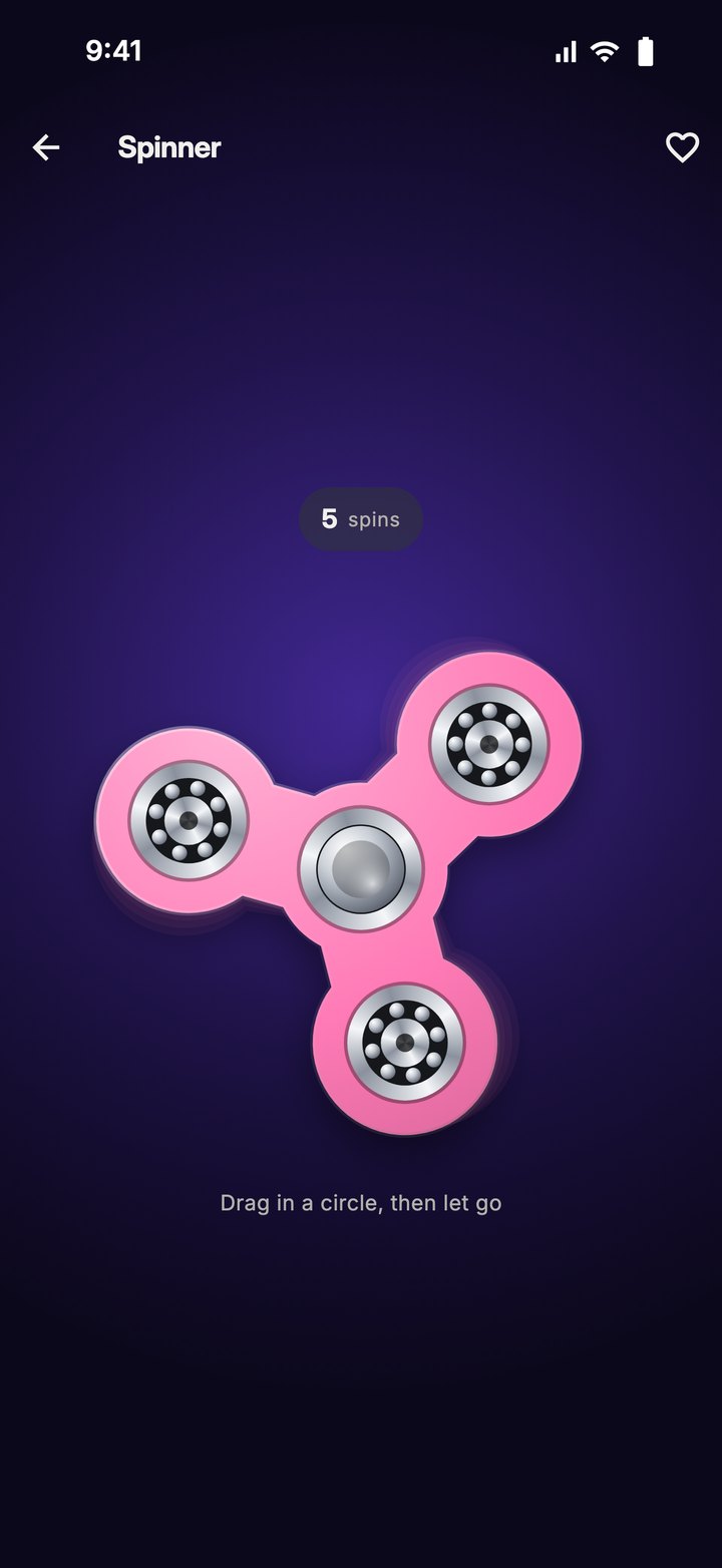 A pink three-armed spinner with steel bearings, mid-spin, with a spin counter above it