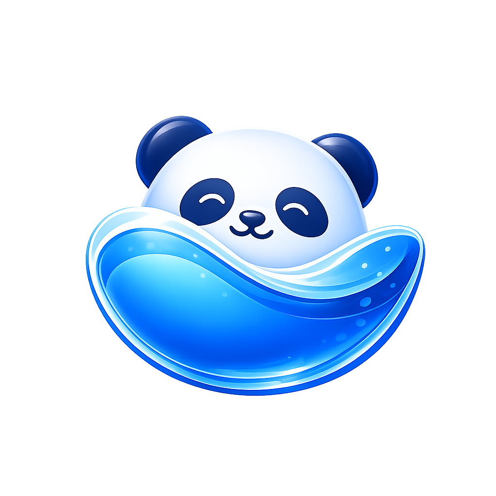 The Hydro Panda mascot, a smiling cartoon panda