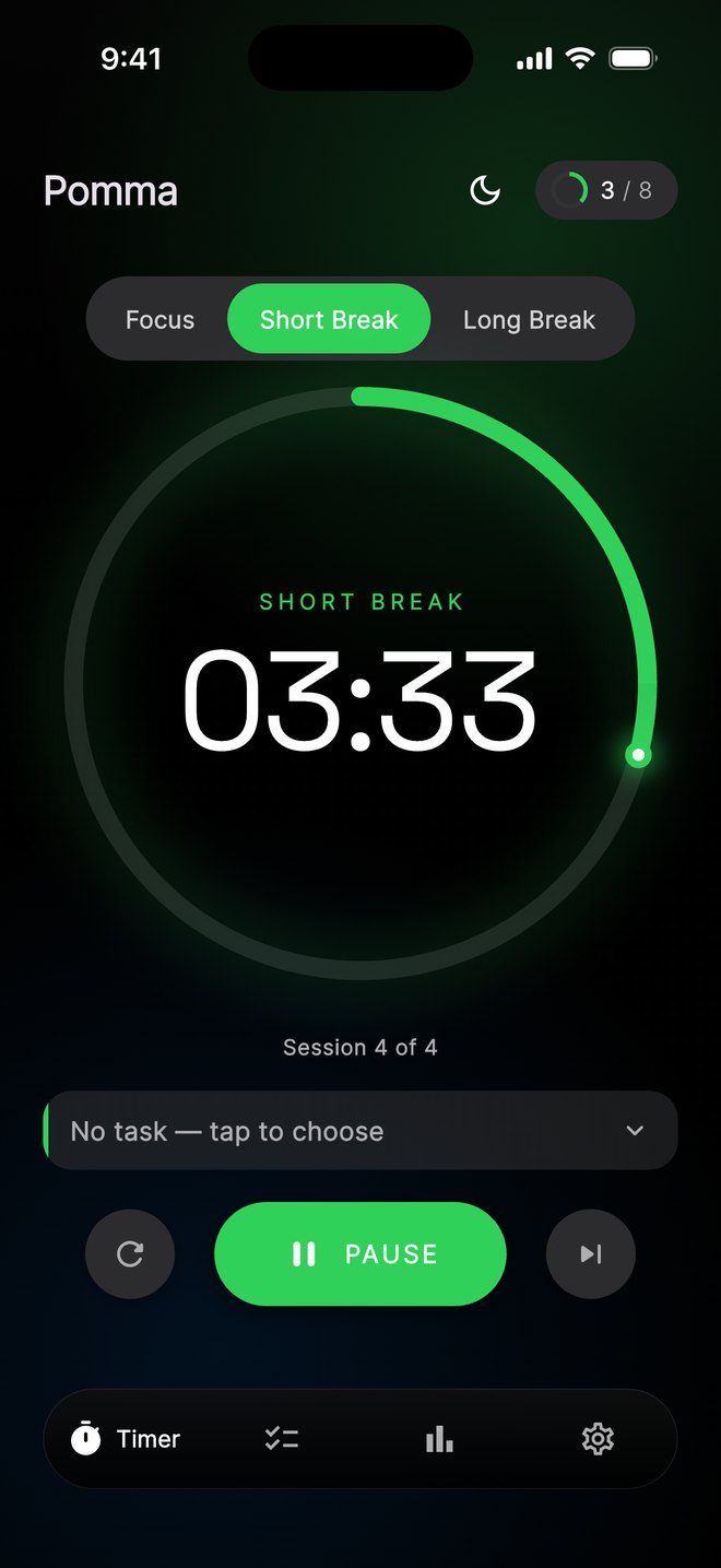 A short break counting down in green